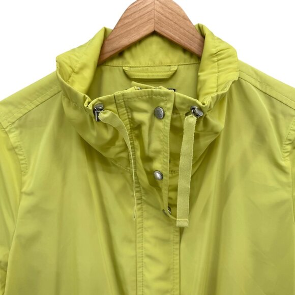 Talbots Utility Jacket Womens Lime Green Full Zip Snap Drawstring Waist Size L - Picture 4 of 12